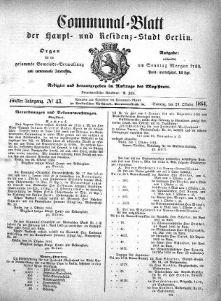 1864,43: No. 43, 23. Oktober 1864