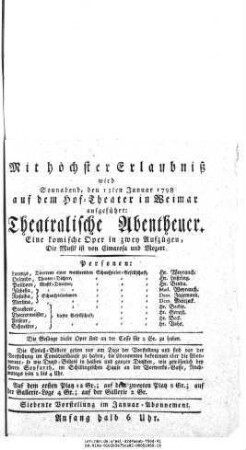 Theatralische Abentheuer