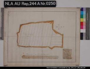 Lage eines vermessenen Feldes im Gebiet der HAGERMARSCH Kolorierte Handzeichnung von J. N. Franzius Papier Format 42,4x31,5 M 1:2.800