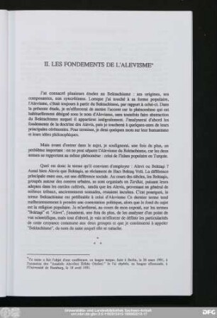 II. Les Fondements De L'Alevisme