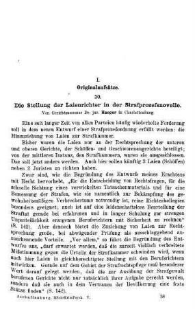 593-602, Die Stellung der Laienrichter in der Strafprozeſsnovelle
