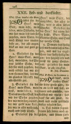 XXII. Lob und danklieder