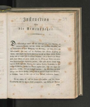 [Instruction für die Armenpfleger.]