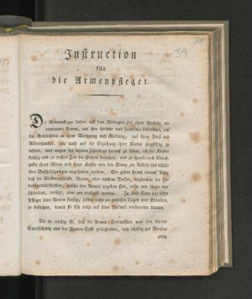[Instruction für die Armenpfleger.]