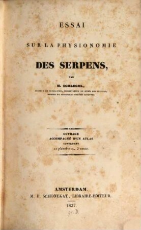 Essai sur la physionomie des serpens, [2]. Partie Générale