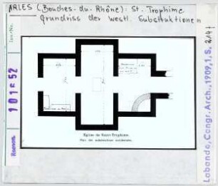 Arles: St. Trophime, Grundriss der westlichen Substruktionen