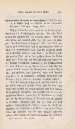 669-670 [Rezension] Köstlin, Karl, Chronologischer Grundriss der Kunstgeschichte
