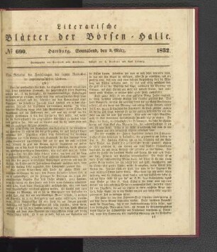 No 690. Hamburg. Sonnabend, den 3. März. 1832.