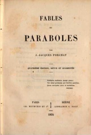 Fables et paraboles