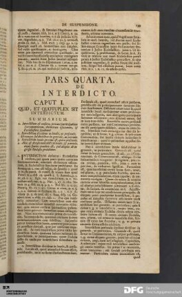 Pars Quarta, De Interdicto.