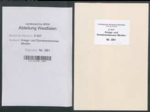 Amt Sparrenberg - Vogtei Enger: Kontributions- und Kavalleriekataster