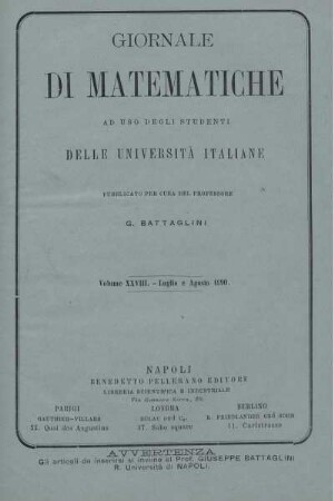 Volume XXVIII. - Luglio e Agosto 1890.