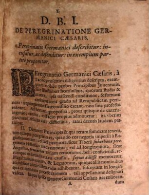 Diss. pol. de peregrinatione Germanici Caesaris