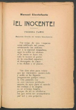 Relación criolla en versos gauchescos