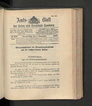 No. 277, 1. November 1917