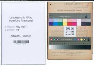 Entnazifizierung Heinrich Albrecht , geb. 19.11.1905 (Revierfoerster)