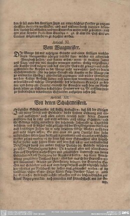 Articul XI. Vom Waagmeister.