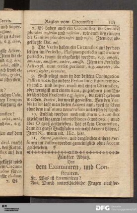 Fünfter Absatz. Von dem Examiniren, und Construiren