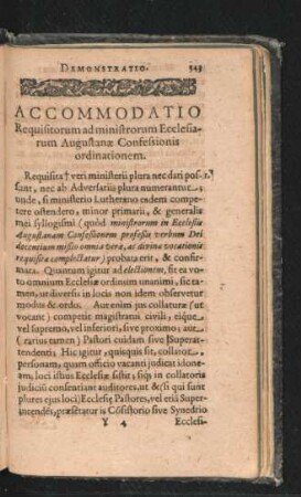 Accomodatio Requisitorum ad ministrorum Ecclesiarum Augustanae Confessionis ordinationem.