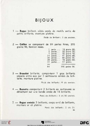 Bijoux (Nr.1-46)