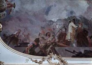 Allegorie des Krieges und Darstellung der österreichischen Militärmacht während des 7-jährigen Krieges