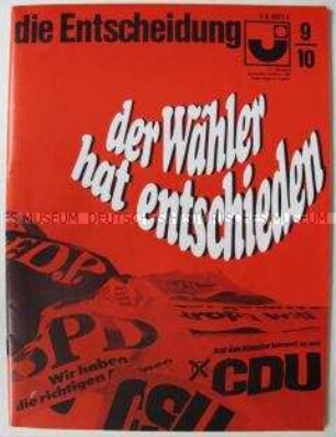 Monatszeitschrift der Jungen Union "die Entscheidung" zum Ausgang der Bundestagswahl 1969