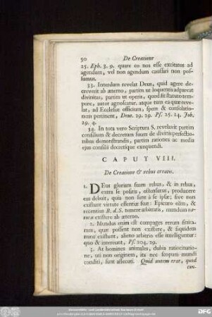 Caput VIII. De Creatione & rebus creatis.