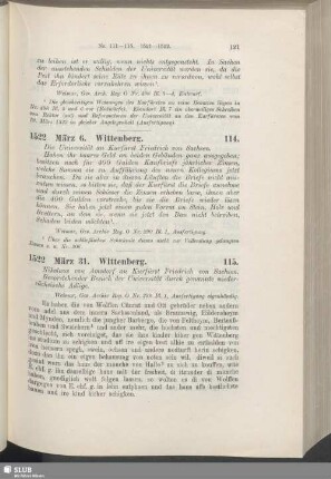 115. 1522, März 31. Wittenberg