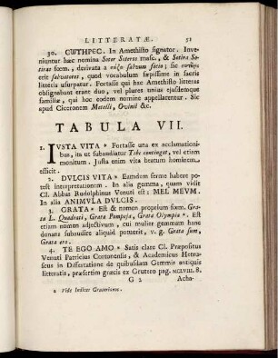 [Abbildung und Abbildungsbeschreibung] Tabula VII. [-] Tabula VIII.