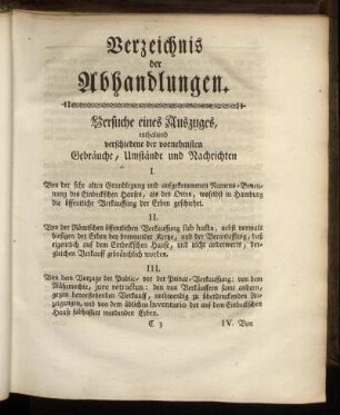 Verzeichnis der Abhandlungen