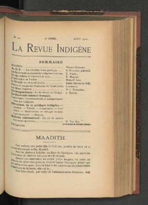 Nr. 52, 5e Année. Aout 1910.