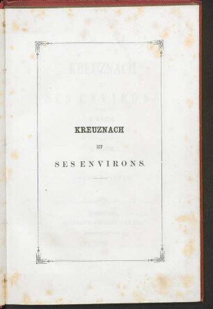 Kreuznach et ses environs : avec gravures