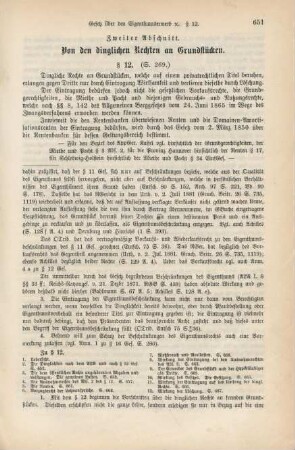 Zweiter Abschnitt. Von den dinglichen Rechten an Grundstücken.