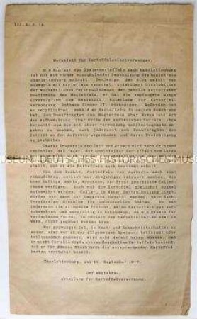 Merkblatt für die Versorgung mit Kartoffeln