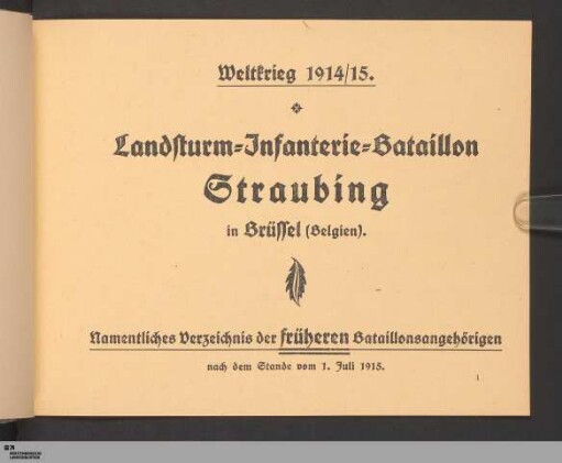 Namentliches Verzeichnis der früheren Bataillonsangehörigen