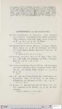 Kupferwerke und Kunstbücher (Nr. 1201 - 1226]