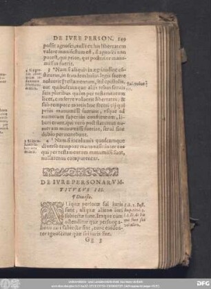 De Iure Personarum. Titulus III.