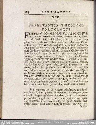 XXII De Praestantia Theologi Polyglotti