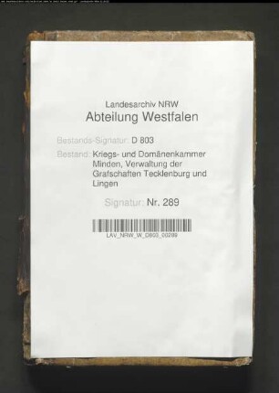 Revidierter Ertrag von der Grafschaft Lingen
