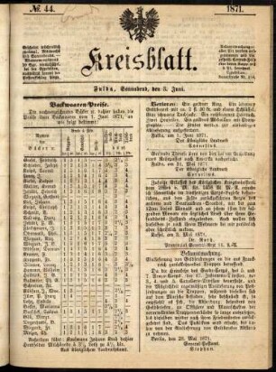 Ausgabe vom Samstag, den 03. Juni 1871.