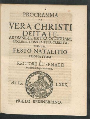 1: Festo Natalitio Propositum