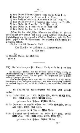 Aufwendung für Unterrichtszwecke in Preußen : [I. Akademien und Universitäten]