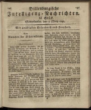 XI.Stück. Sonnabends: den 18. Merz 1797.