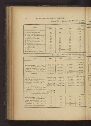 TABELLE VIII. - Zunahme des Verkehrs auf den Binnenwasserstrassen in den Jahren 1881 bis 1890. 3. Durchschnittsstrecke.
