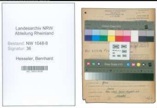 Entnazifizierung Bernhard Hesseler , geb. 04.06.1888 (Schlosser)