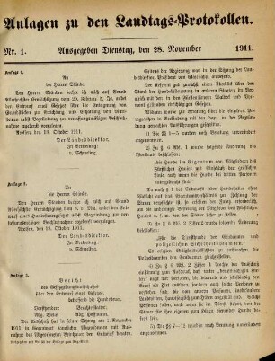 1911: Verhandlungen des Landtags der Fürstentümer Waldeck und Pyrmont / Staat Waldeck Landtag. - Mengeringhausen