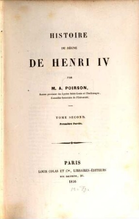 Histoire du règne de Henri IV, 2,1