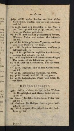 261-285, Handzeichnungen.