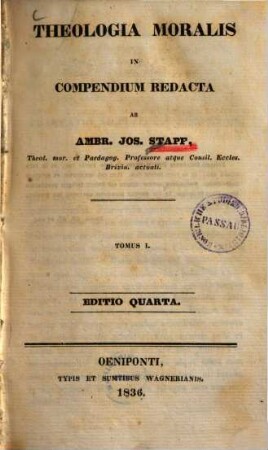 Theologia moralis in compendium redacta, 1