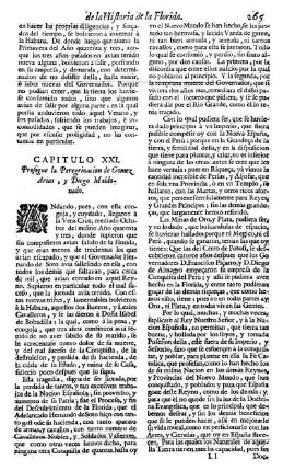 Cap. 21. Prosigue la Peregrinacion de Gomez Arias, y Diego Maldonado.